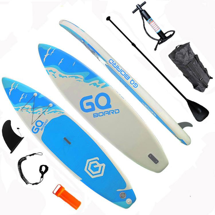 Сапборд GQ SW (335*81*15) бело голубой с птицами, код 78930