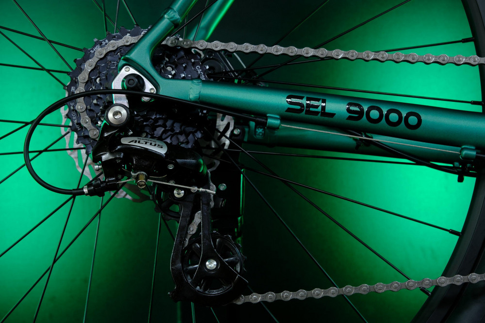 LORAK Sel 9000 8 sp Матовый Чёрный/Зелёный 19р (на рост 171-182)